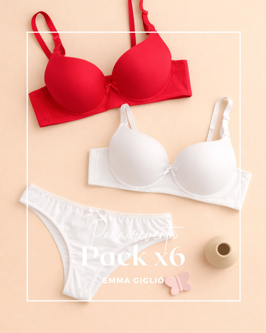 Corpiños Rojo y Blanco - Emma Giglio Mayorista